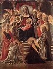 Enthroned Canvas Paintings - Madonna and Child Enthroned with Saints